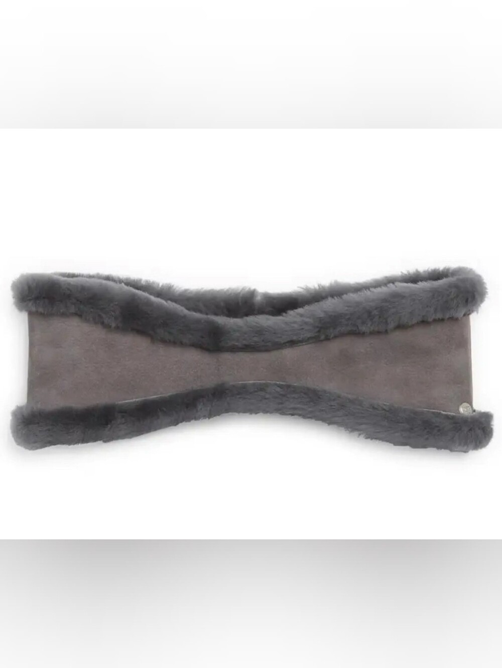 UGG reversible genuine shearling headbands in charcoal gray